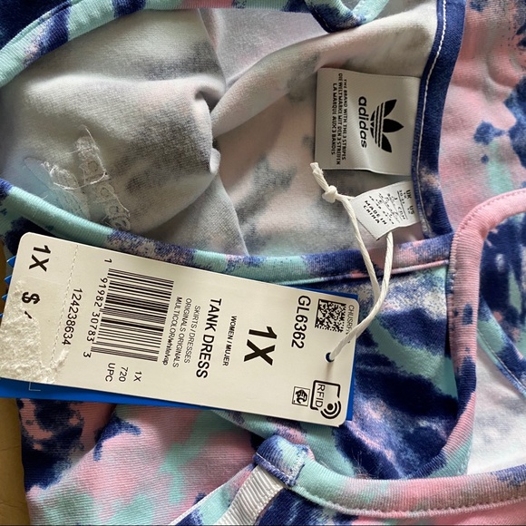 SOLD ADIDAS Originals sz 1X TIE DYE Tank Dress - Picture 3 of 6